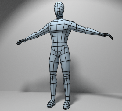 low poly base mesh of a male body for sculpting 3D Model.png